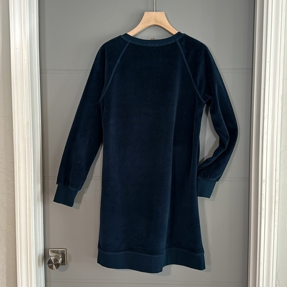 Size small Lilla P 80s-style blue velour sweater dress - Picture 2 of 4